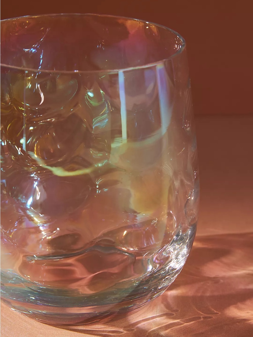Anthropologie Iridescent Stemless Wine Glasses, Set of 4 - Picture 2 of 3
